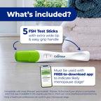 Clearblue hormone testing kit with five urine test sticks displayed