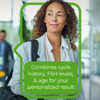 Clearblue menopause tracking app interface on a smartphone screen