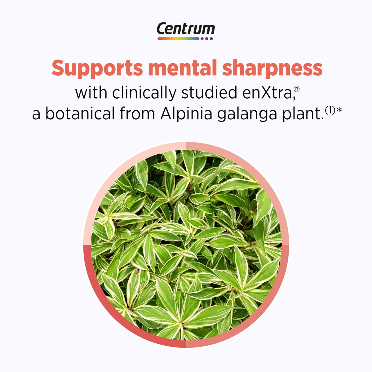 Supplement facts label on Centrum Menopause Support bottle