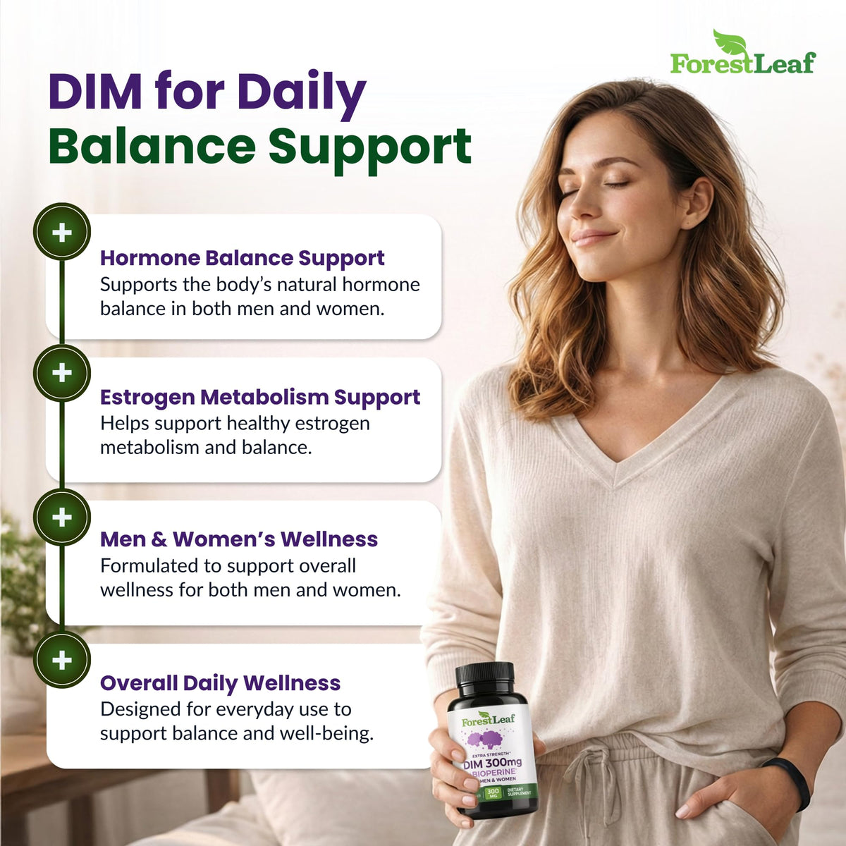 ForestLeaf diindolylmethane estrogen metabolism support supplement supplement facts panel