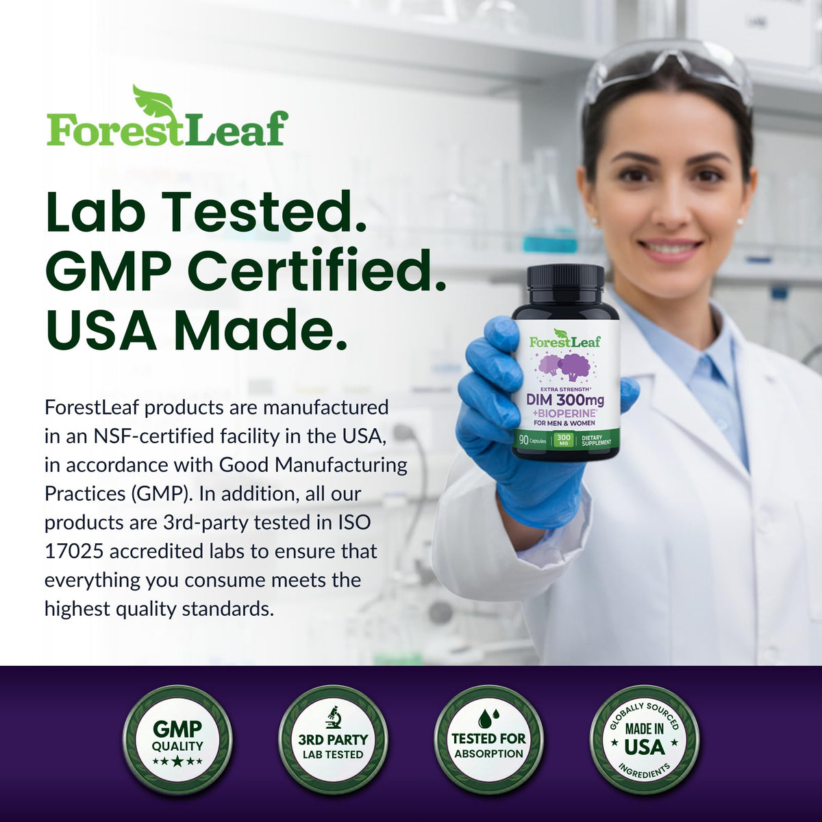 ForestLeaf extra strength DIM with black pepper extract absorption blend packaging graphics