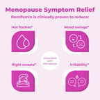 Authentic Remifemin packaging detailing relief for night sweats and mood swings.