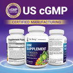 Dr. Berg DIM capsules bottle emphasizing the proprietary blend with black cohosh.