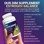 Premium USA imported Dr. Berg DIM hormone health supplement bottle standing upright.