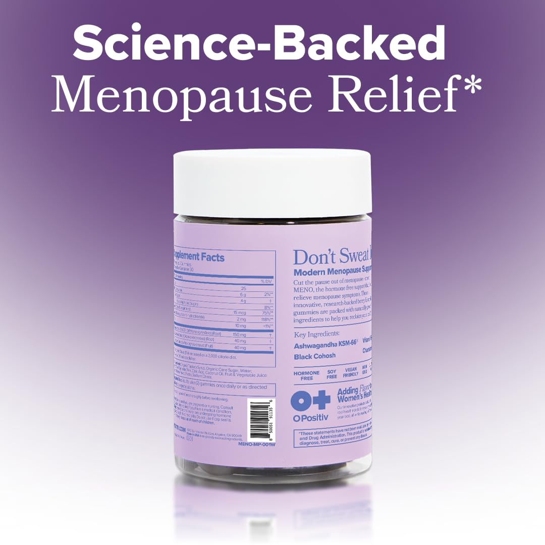 Full packaging view of the imported USA hormone free menopause gummy vitamins on a clean wellness background.