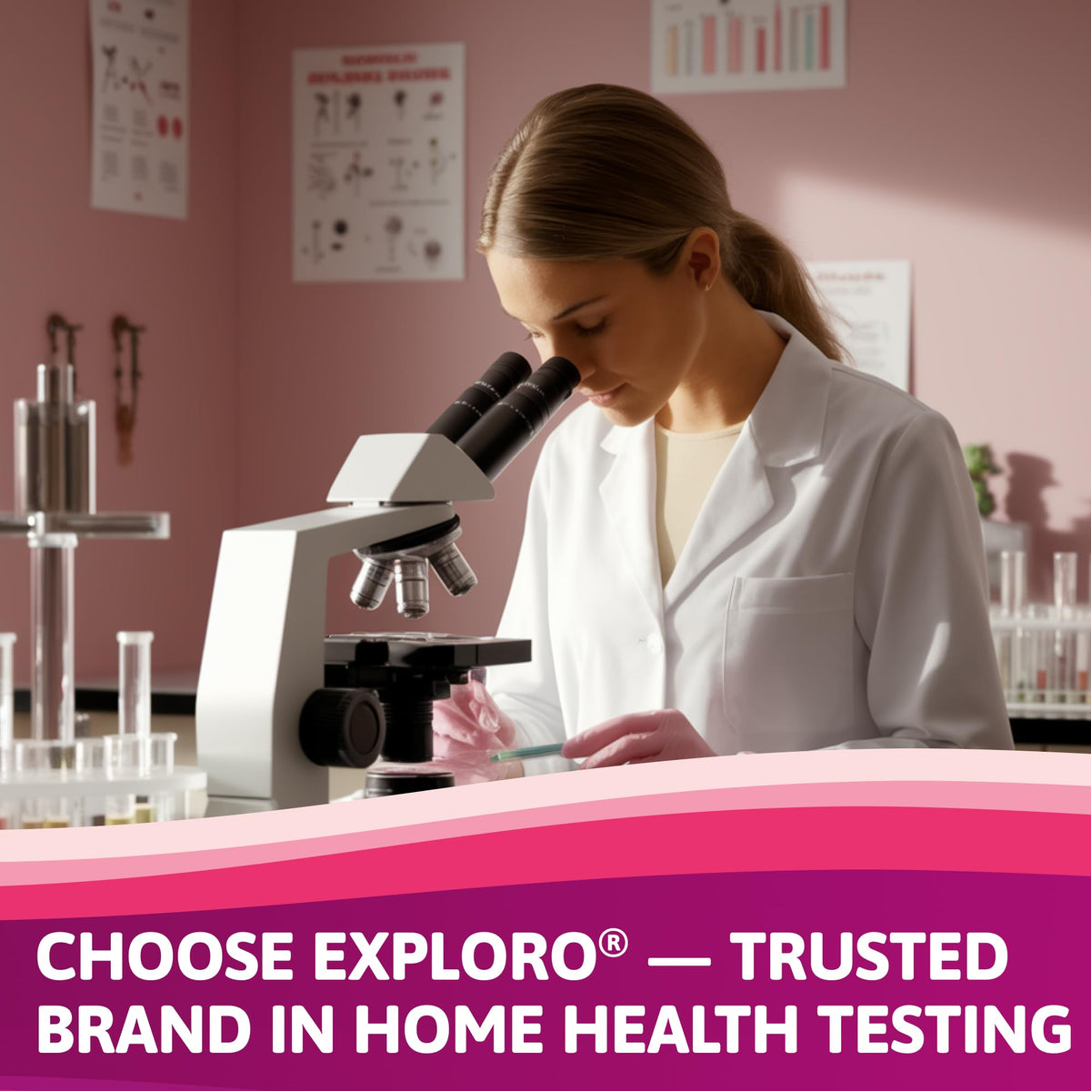 Side view of DFI Exploro feminine health test box