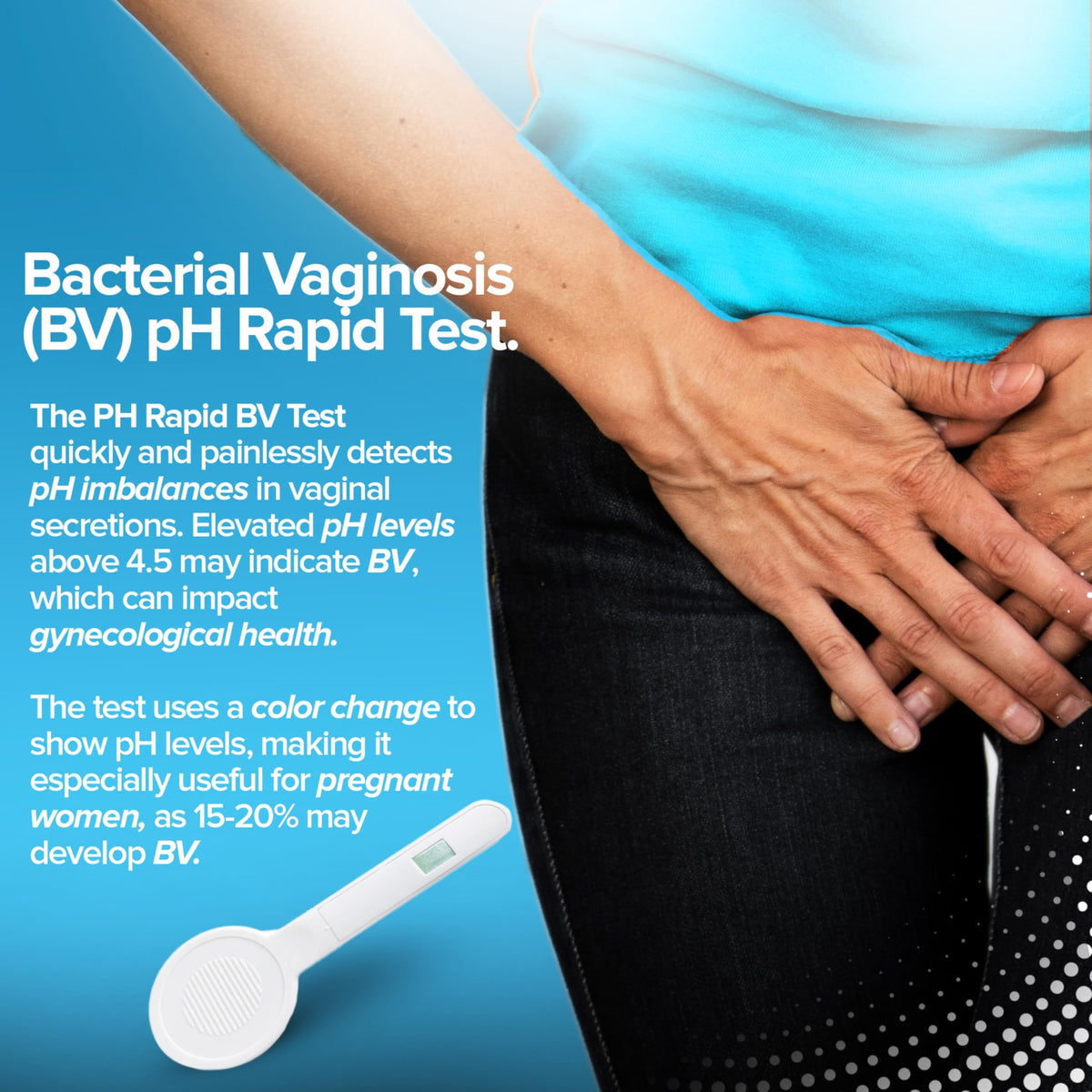 Five individual foil wrapped vaginal pH test applicators