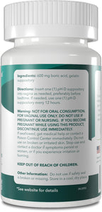 Unboxing view of pH-D Feminine Health Support Boric Acid kit emphasizing premium personal care packaging.