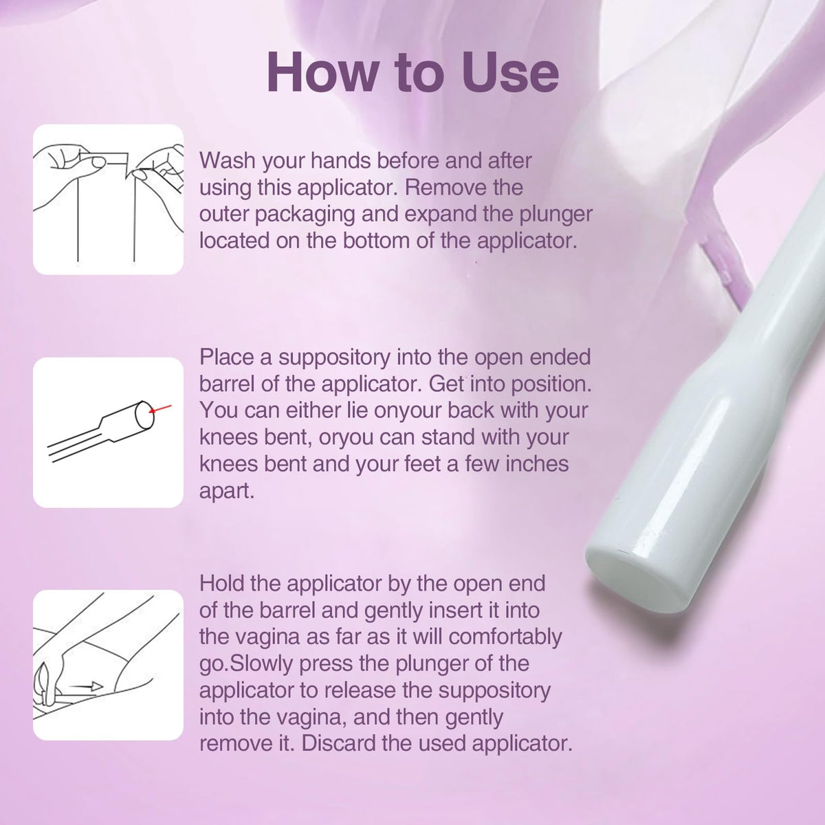 Dizzily 30 pack feminine health applicators in box