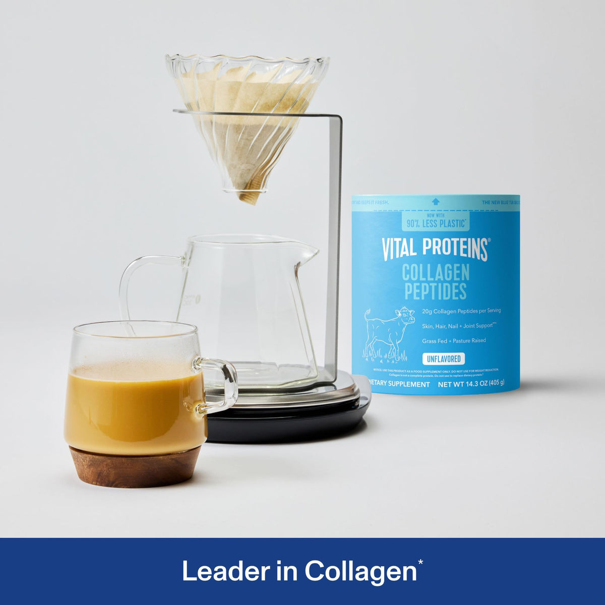 Vital Proteins unflavored collagen powder supplement nutrition facts and pasture raised bovine source details