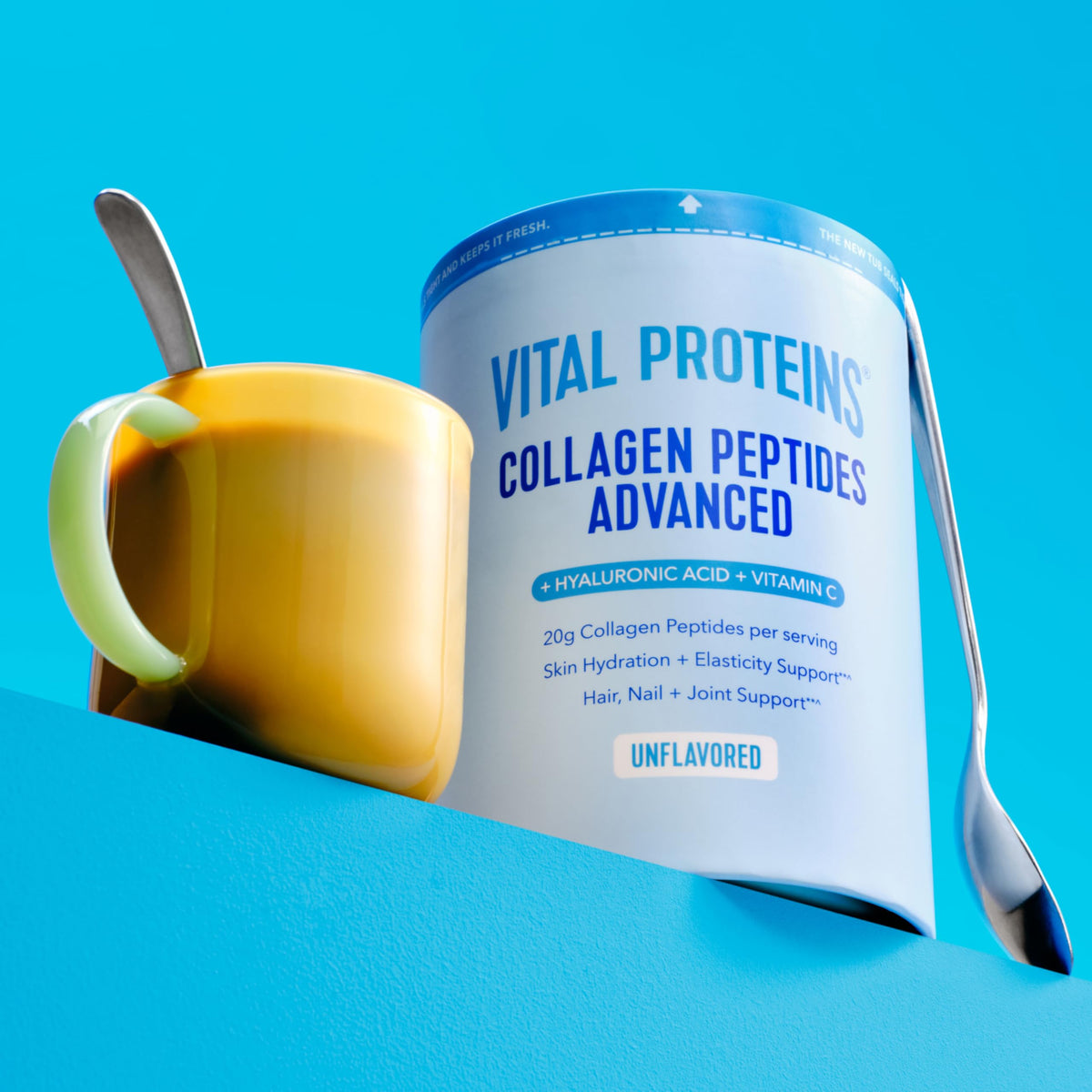 Vital Proteins Collagen Peptides supplement facts and clean ingredients list on back packaging