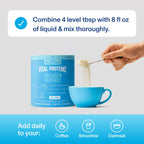 Vital Proteins Collagen Peptides canister next to a fresh breakfast smoothie showcasing daily use