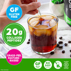 Scoop of Orgain unflavored collagen peptides powder being poured into coffee