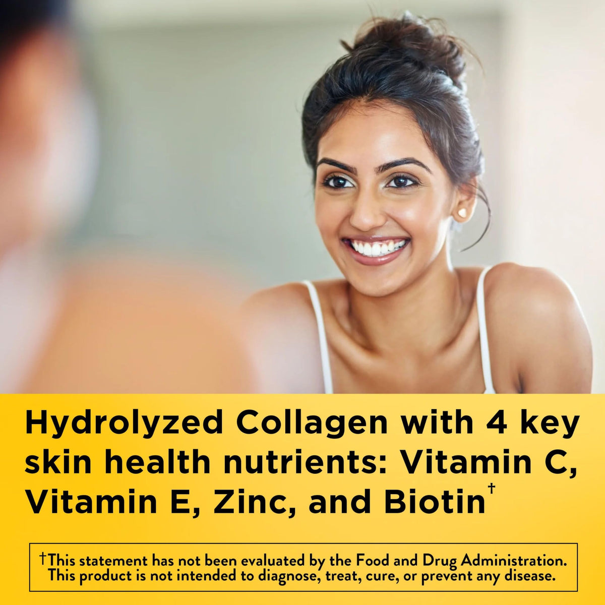 Nature Made Hydrolyzed Collagen Peptides lemon flavored daily supplement gummies.