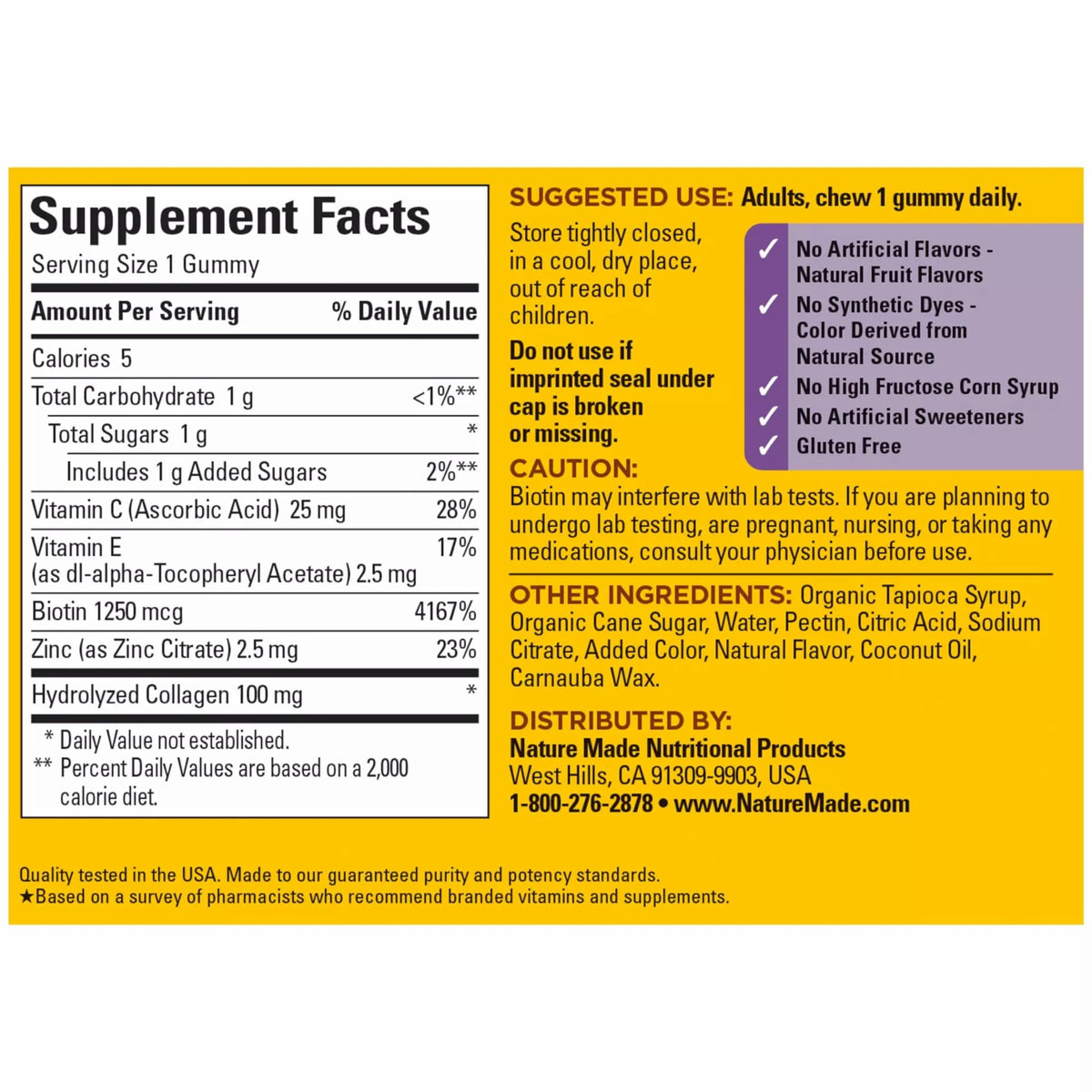 Nature Made anti aging dietary supplement for youthfulness and skin elasticity.