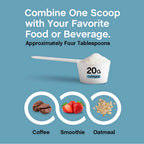 Close-up view of the fine unflavored collagen bio peptides powder texture.