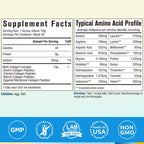Terranics hydrolyzed collagen powder packaging highlighting types I, II, III, V, and X protein sources.