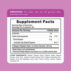 Nature's Truth Beauty Collagen Type 1 and 3 supplement facts label on the back of the bottle.