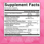 MaryRuth Organics Probiotic Beauty supplemental facts and ingredients panel