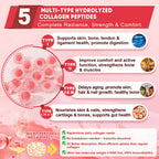 Supplement facts label on LILICARE multi collagen bottle highlighting 1500mg collagen and 5000mcg biotin.