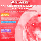 LILICARE premium collagen peptides gummies bottle emphasizing stevia and monk fruit ingredients.