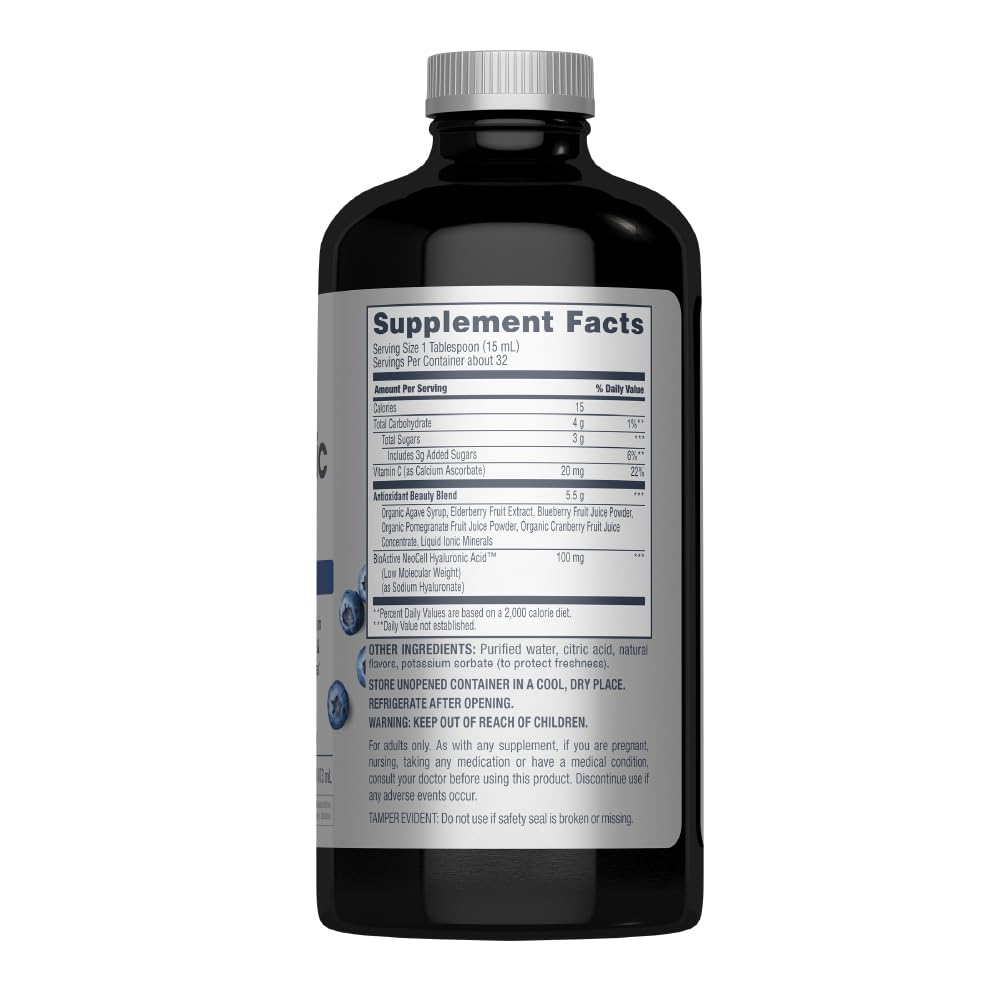 Neocell Liquid Hyaluronic Acid With Vitamin C supplement facts label