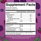 MaryRuth Skin Restore And Renew Hyaluronic Acid Gummies Supplement Facts Label