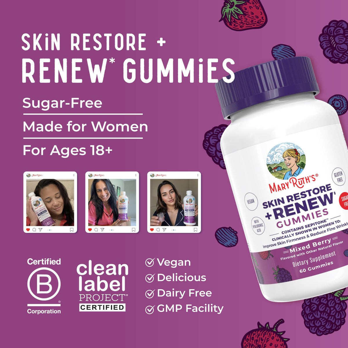 MaryRuth Skin Restore And Renew Hyaluronic Acid Gummies Lifestyle Usage