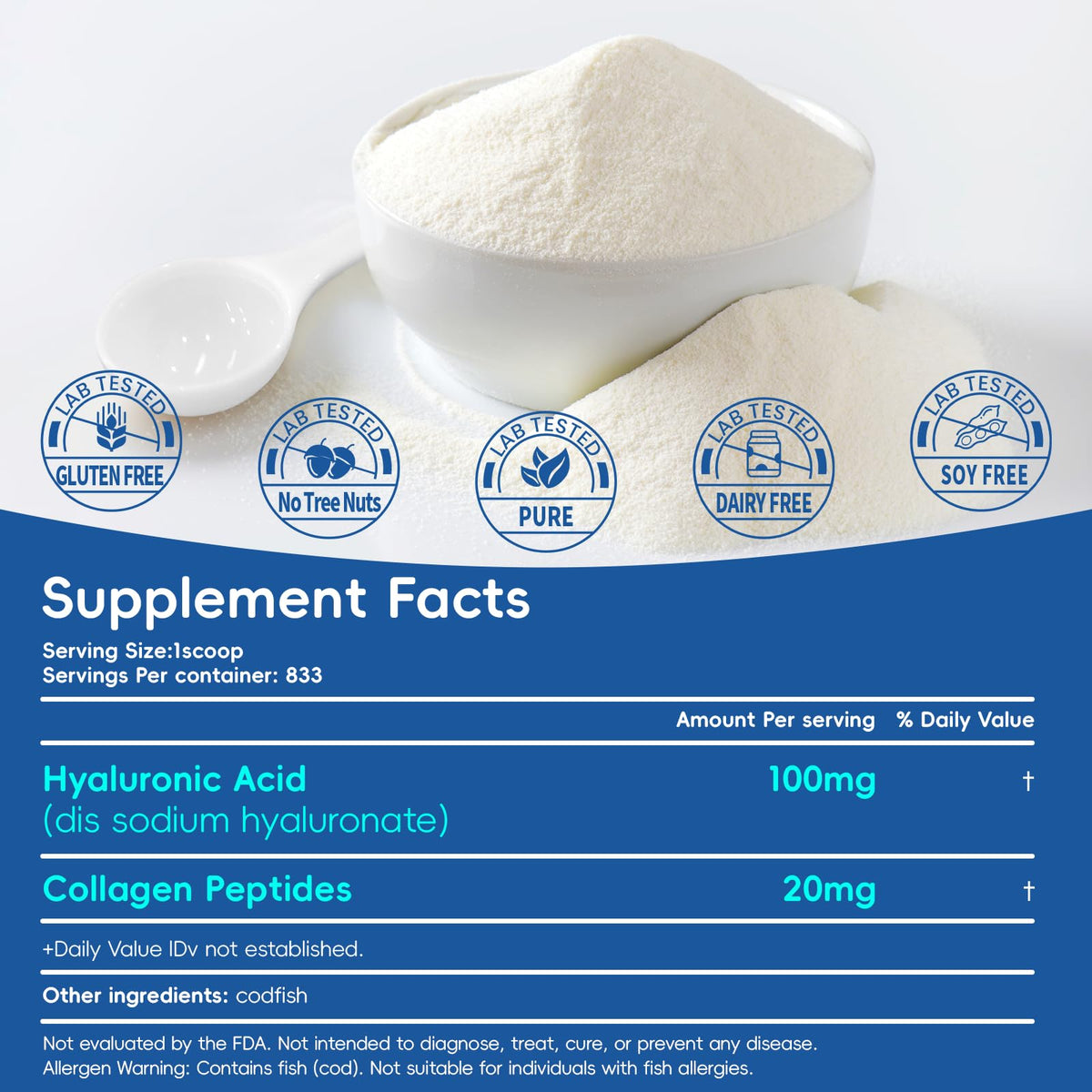 Bifrrutant Arofum Hyaluronic Acid Powder ingredient label detail