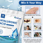 Bifrrutant Arofum Hyaluronic Acid Powder mixed in water showing texture