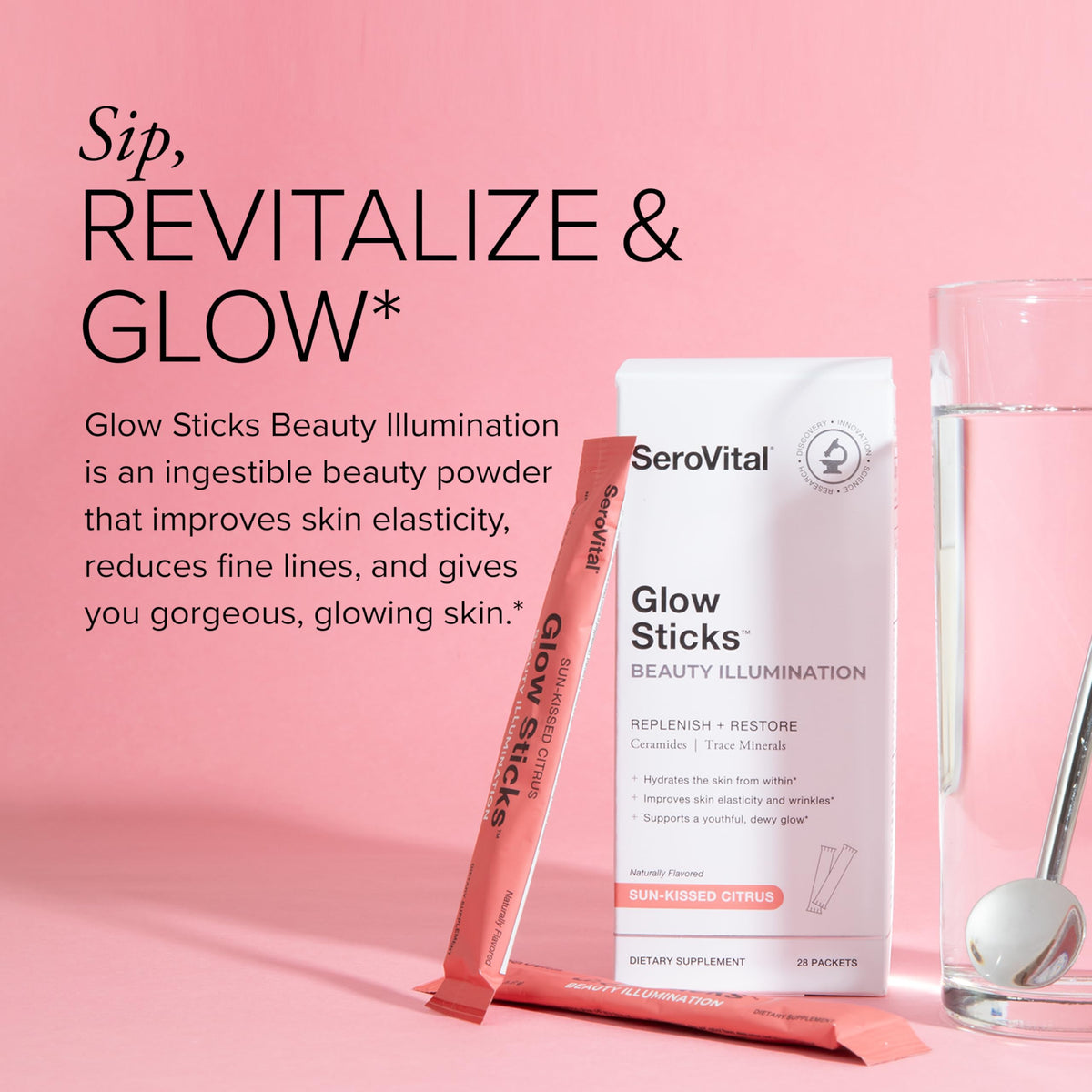 Serovital Glow Sticks Sun Kissed Citrus flavor packet