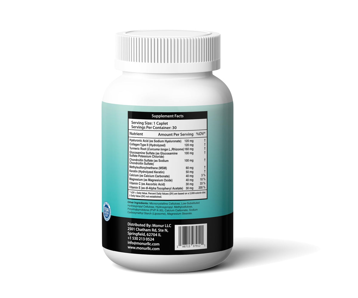 Momary Nutrition Hyaluronic Acid 30 tablets supplement facts label