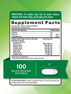 Nature's Truth organic extra virgin coconut oil capsules supplement details side panel