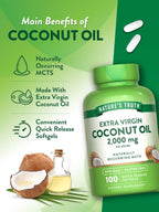 Nature's Truth quick release extra virgin coconut oil pills dietary directions