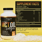 Intentionally Bare coconut MCT oil softgels showing capsule size and texture.