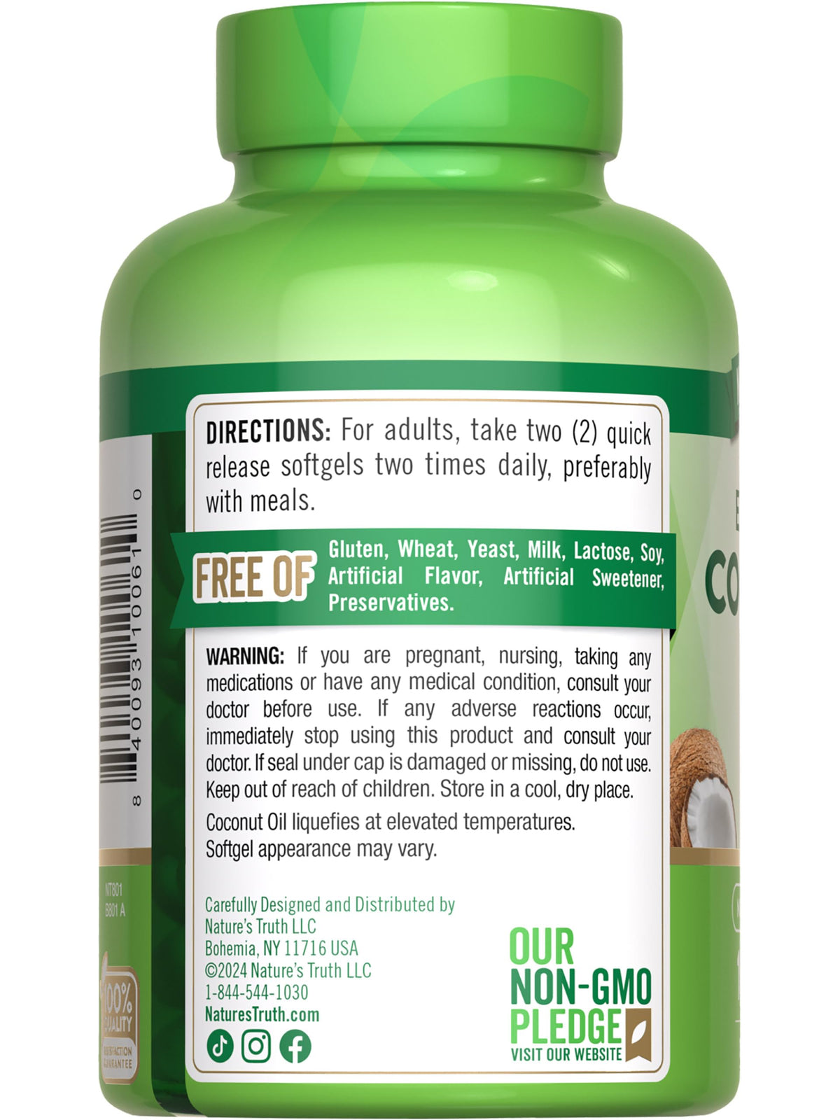 Nature's Truth authentic wellness supplement range with coconut oil container