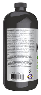Authentic USA imported NOW Sports keto friendly MCT oil 32 Ounce pourable plastic container for weight management.