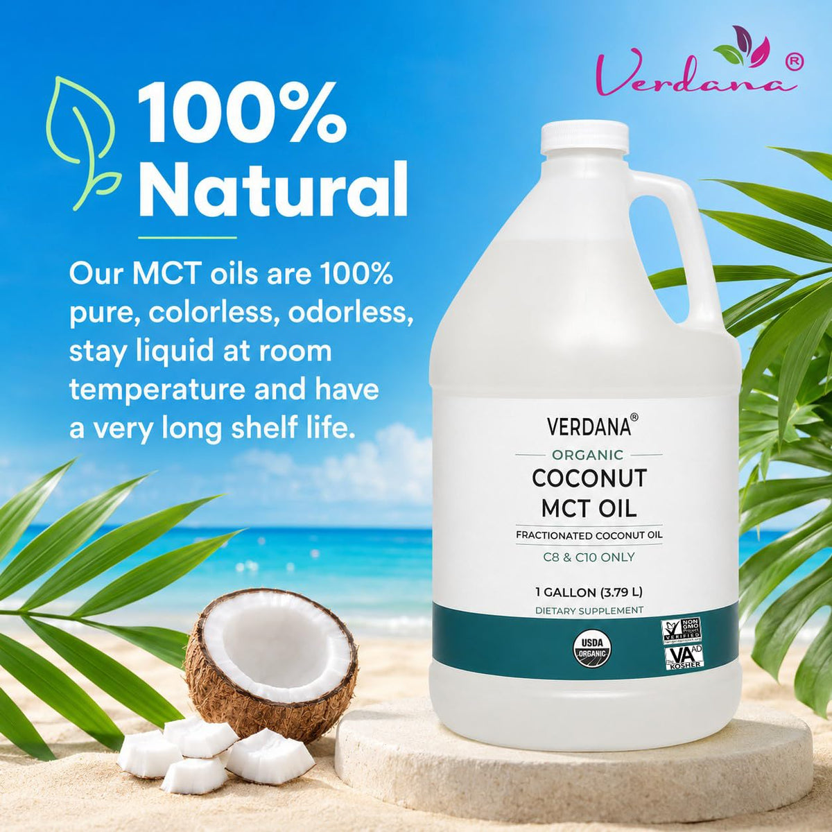 Verdana coconut MCT oil label details