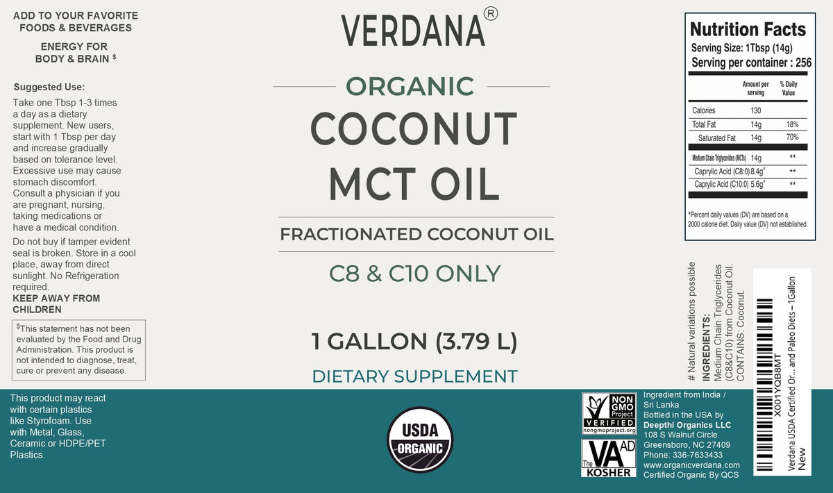 Verdana coconut MCT oil for keto coffee usage