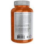 Nutritional facts and ingredient list label on the back of NOW Sports MCT oil softgels bottle.