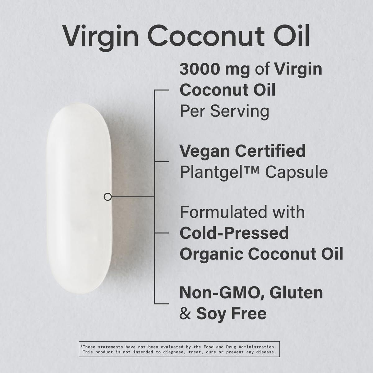 Sports Research cold pressed extra virgin coconut oil capsules supplement facts label