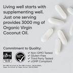 Organic non GMO unrefined coconut oil softgels rich in medium chain triglycerides