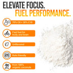 Scoop of Intentionally Bare white MCT powder texture close up