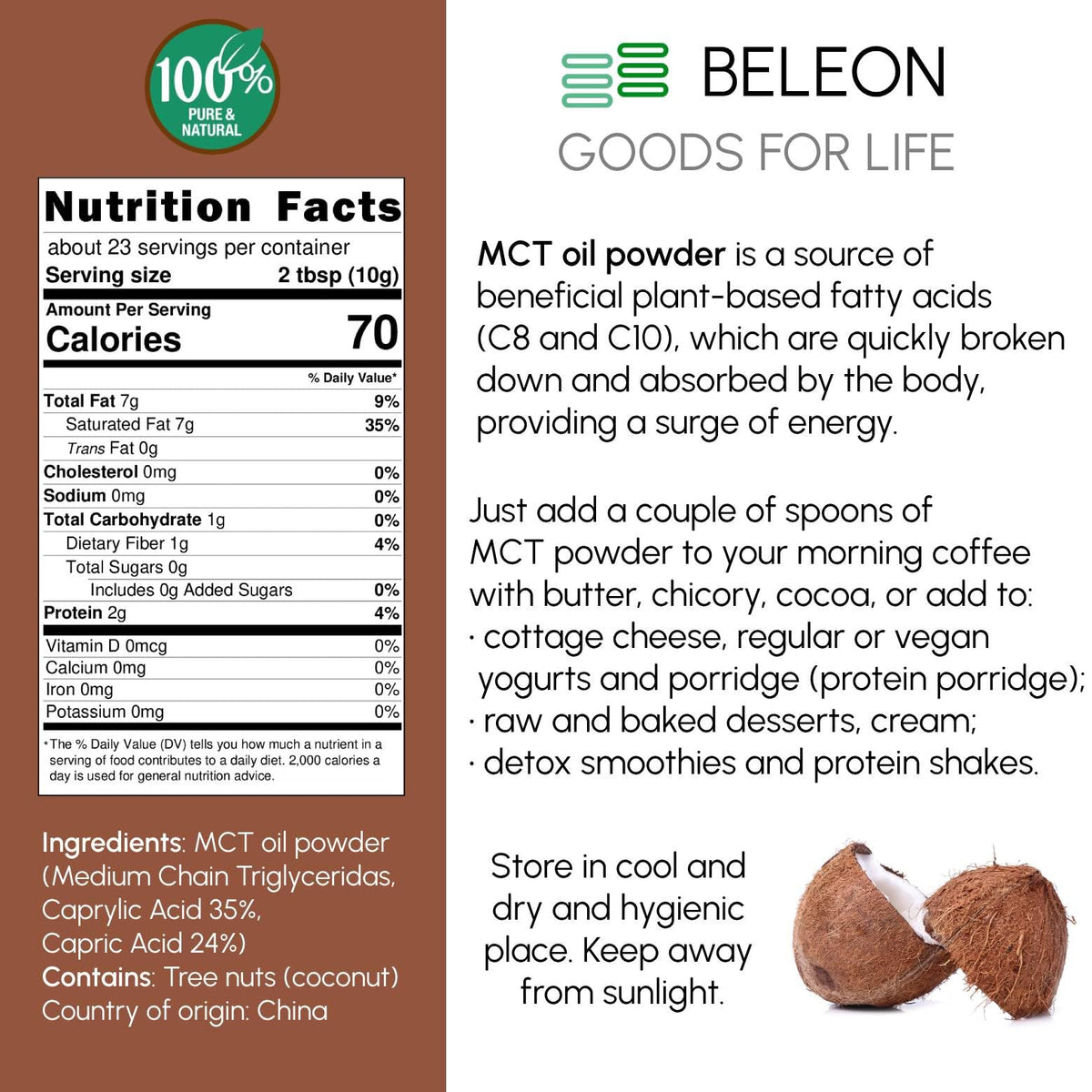 Beleon Goods For Life keto-friendly coffee creamer