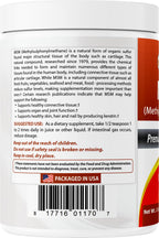 Authentic Best Naturals pure MSM powder container base batch details