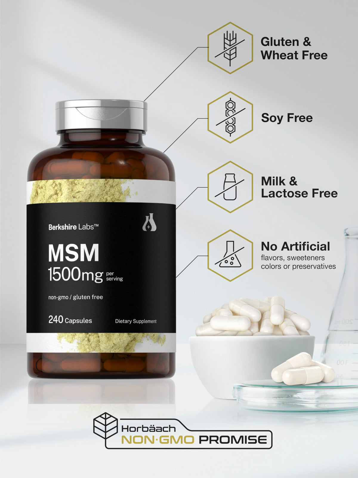 Authentic Horbaach imported joint mobility and cartilage care health supplement bottle angle