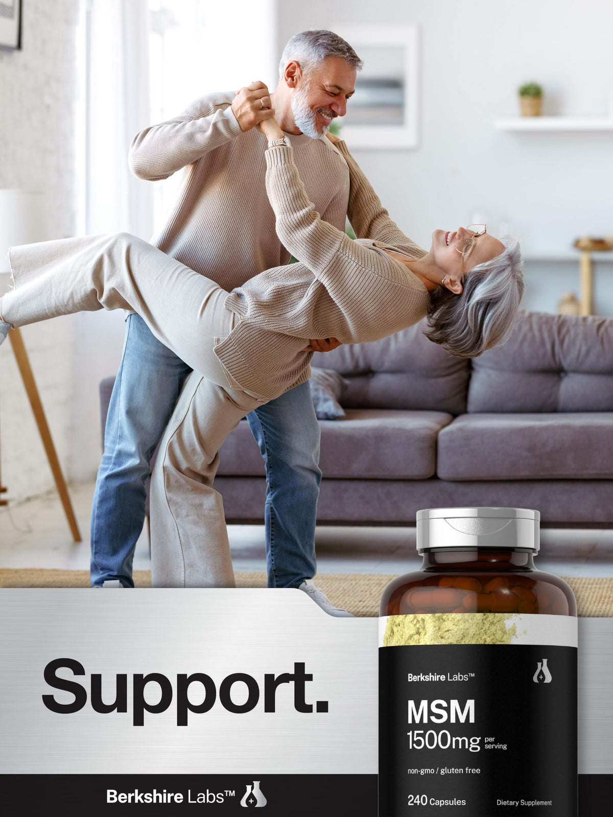 Horbaach 1500mg methylsulfonylmethane premium packaging showing tamper evident safety seal