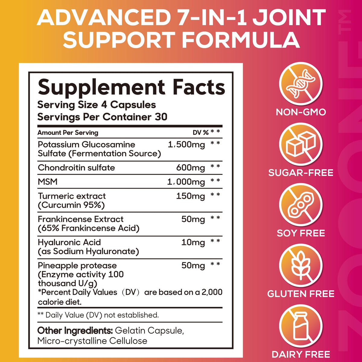 Zooone advanced mobility formula bottle emphasizing cartilage health and stiffness relief benefits.