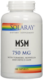 Authentic USA imported Solaray organic sulfur capsules for mobility and flexibility.