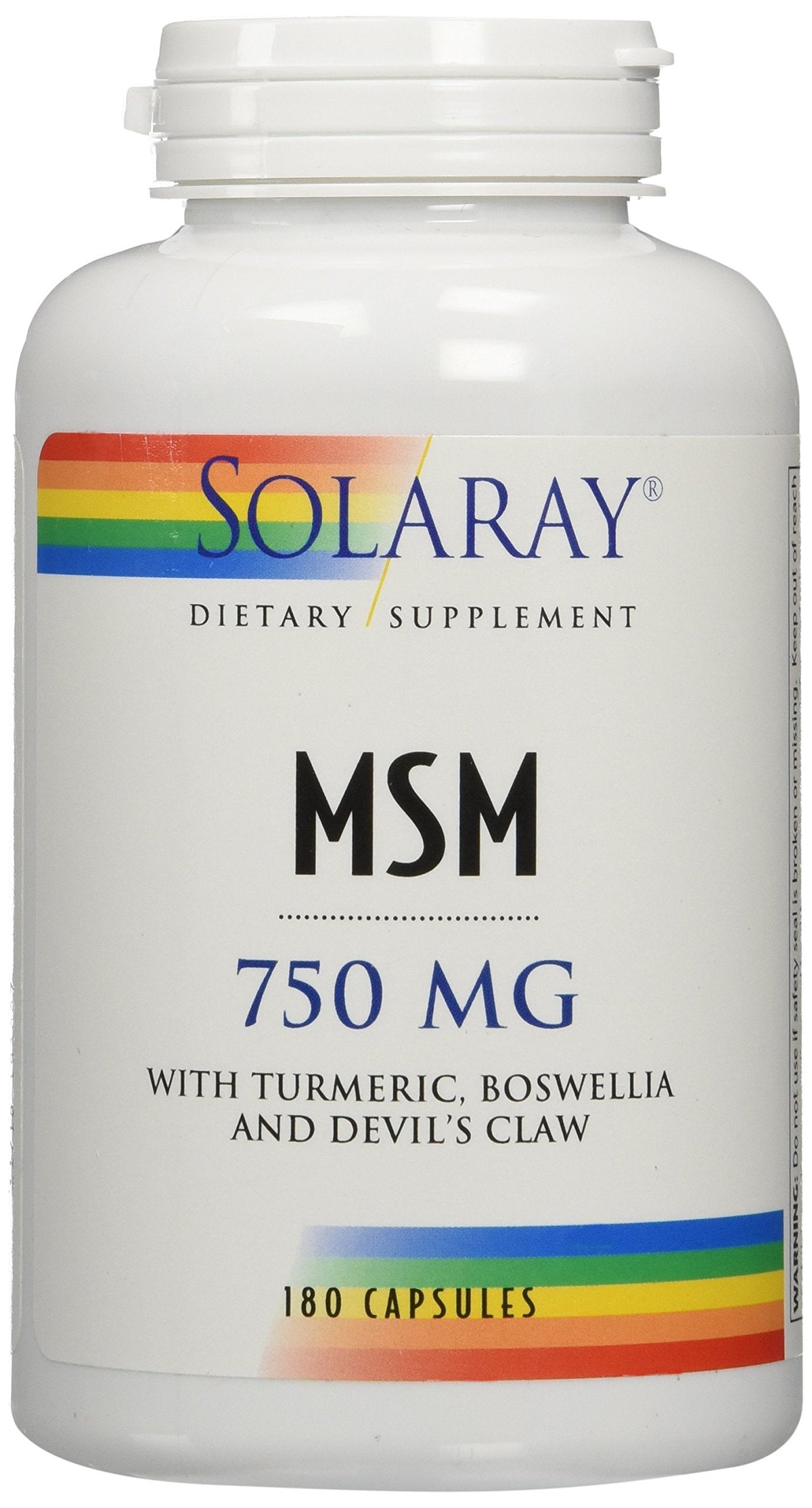 Authentic USA imported Solaray organic sulfur capsules for mobility and flexibility.